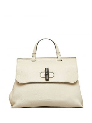Bambusová nákupná taška Gucci Pre-owned biela