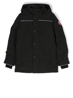 Pitkä takki tytöille Canada Goose Kids musta