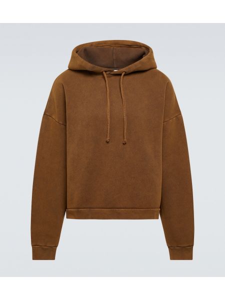 Puuvilla huppari Acne Studios ruskea