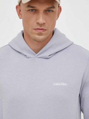 Суичър с качулка Calvin Klein сиво