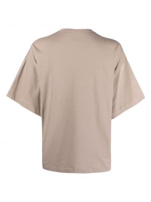 Koszulka z cekinami bawełniana Nude brązowa