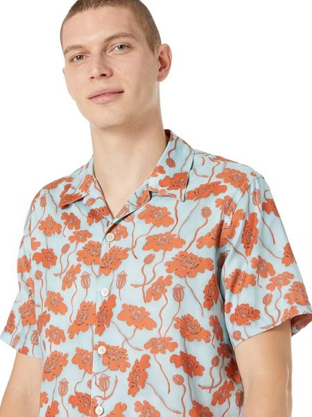 Рубашка в цветочек Paul Smith оранжевая