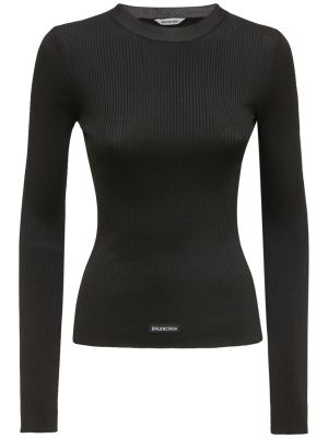 Dzianinowa koszula Balenciaga czarna