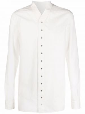 Camisa con botones con escote v Rick Owens blanco