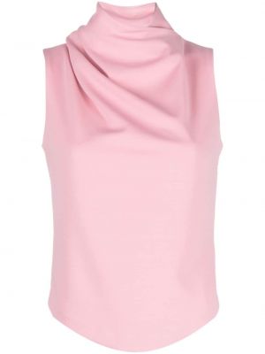 Bluzka bez rękawów drapowana Giorgio Armani różowa