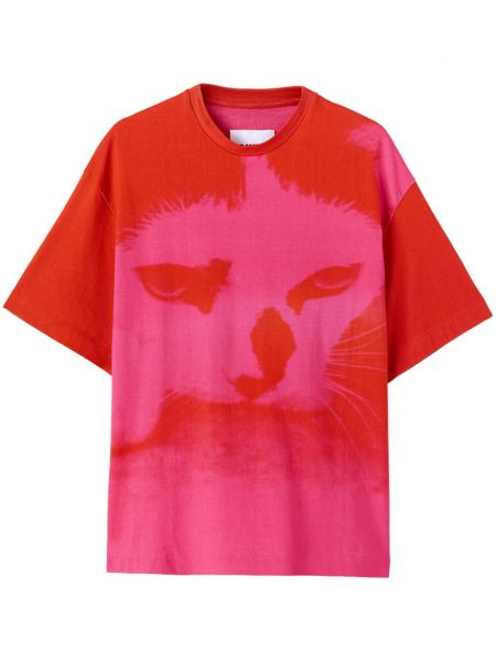 T-shirt aus baumwoll mit print Jil Sander