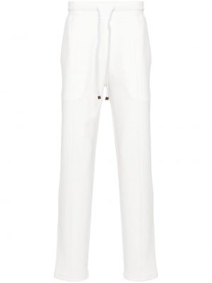 Pantaloni sport din jerseu Brunello Cucinelli alb
