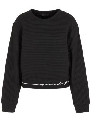 Işlemeli sweatshirt Armani Exchange siyah