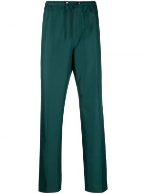 Bombažne ravne hlače s črtami Lanvin zelena