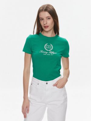 Zelené slim fit tričko Tommy Hilfiger