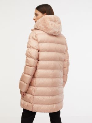 Prošívaný kabát Geox růžový