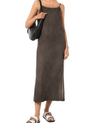 Шелковое платье Uma Wang коричневое