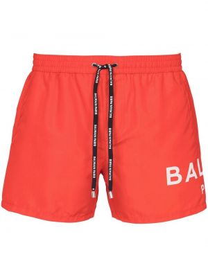 Shorts à imprimé Balmain orange