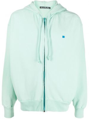 Hoodie med dragkedja Acne Studios grön