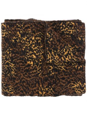 Bufanda con estampado leopardo Saint Laurent marrón