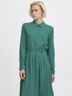 Платье-рубашка Ichi зеленое