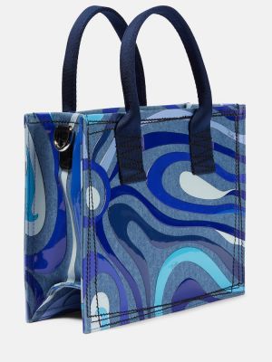 Τσάντα shopper με σχέδιο Pucci μπλε