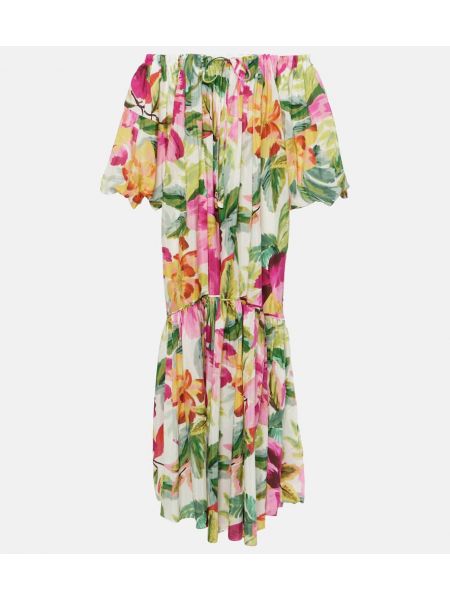 Pamučna maksi haljina s cvjetnim printom Farm Rio bijela