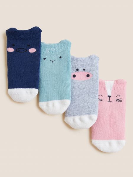 Ponožky so zvieracím vzorom Marks & Spencer fialová