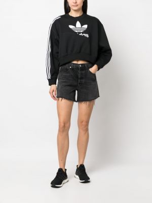 Spitzen schnür top mit print Adidas schwarz