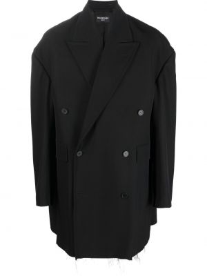 Vlněný kabát Balenciaga černý
