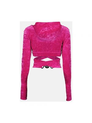 Top de terciopelo‏‏‎ con capucha Versace rosa