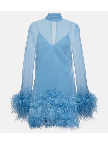 Šaty s perím Taller Marmo modrá