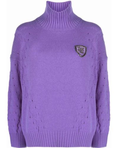 Jersey de cuello vuelto de tela jersey Ermanno Scervino violeta