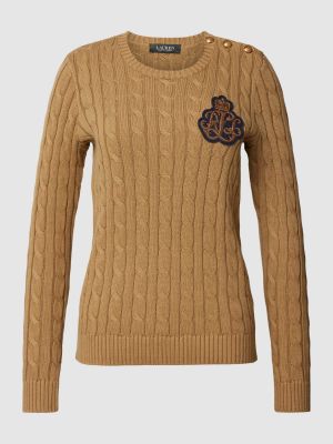 Dzianinowy sweter Lauren Ralph Lauren beżowy