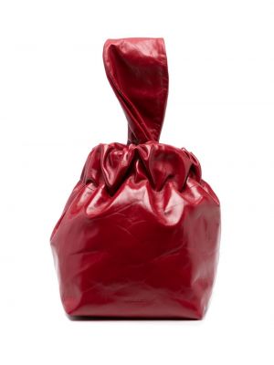 Kožená listová kabelka Jil Sander červená