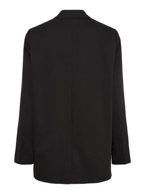 Jachetă lungă oversize Pieces negru