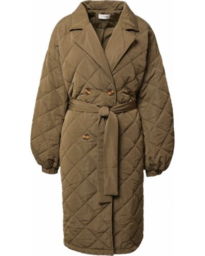 Jednofarebný priliehavý zimný kabát s opaskom Rut & Circle