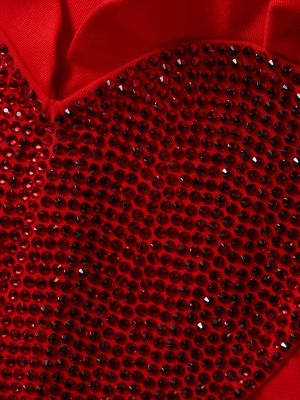 Vlněné mini sukně s volány se srdcovým vzorem Area červené