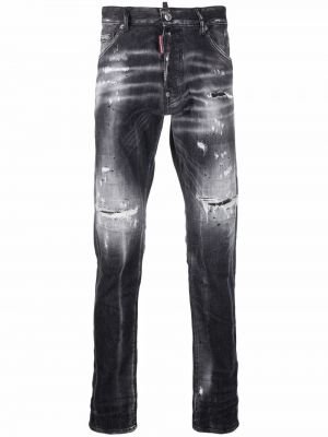 Nødlidende jeans med normal passform Dsquared2 svart