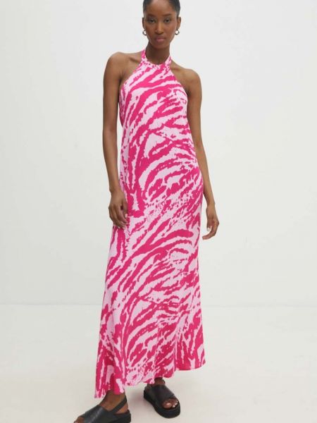Sukienka długa oversize Answear Lab różowa