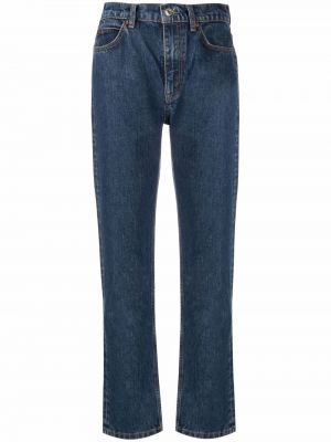 Proste jeansy klasyczne z paskiem Re/done - niebieski