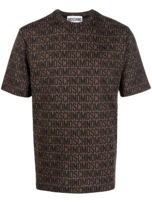 Тениска с принт Moschino кафяво