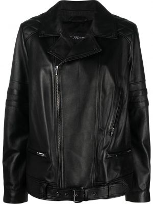 Kožená bunda na zip Manokhi černá