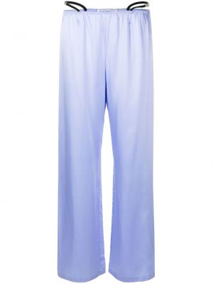 Копринени прав панталон с кристали Alexander Wang виолетово
