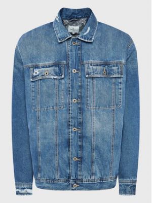 Priliehavá džínsová bunda Pepe Jeans modrá