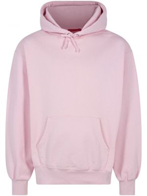 Satenska hoodie s kapuljačom Supreme ružičasta