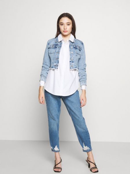 Jeansy relaxed fit Topshop Petite niebieskie
