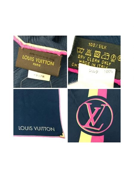 Bufanda de seda Louis Vuitton Vintage azul