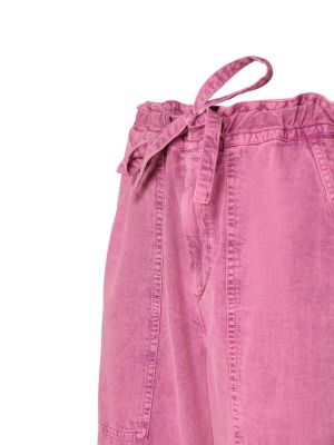 Pantalones cargo de algodón Marant Etoile rosa