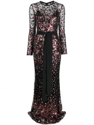 Κοκτέιλ φόρεμα με παγιέτες Elie Saab μαύρο