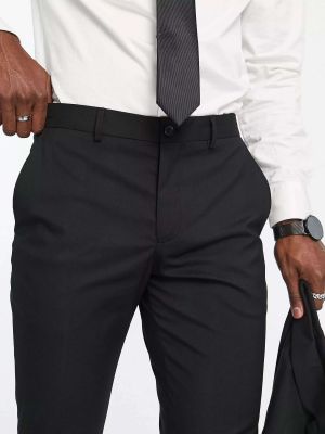 Черные эластичные брюки узкого кроя Selected Homme