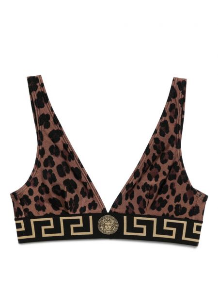 Leopardi painettu bikinit Versace ruskea