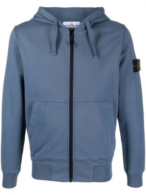 Blixtlås hoodie Stone Island blå