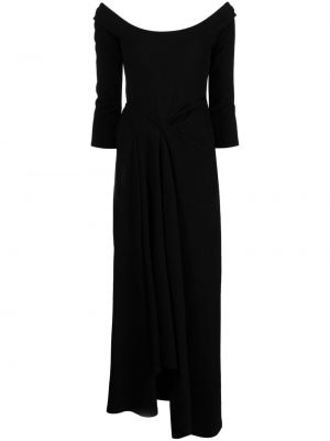Vlněné dlouhé šaty A.w.a.k.e. Mode - černá