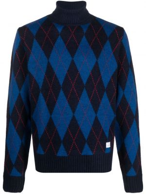 Кариран пуловер Manuel Ritz синьо